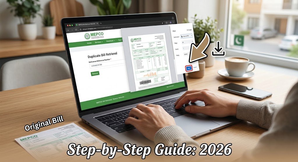 how to download Mepco bill in pdf